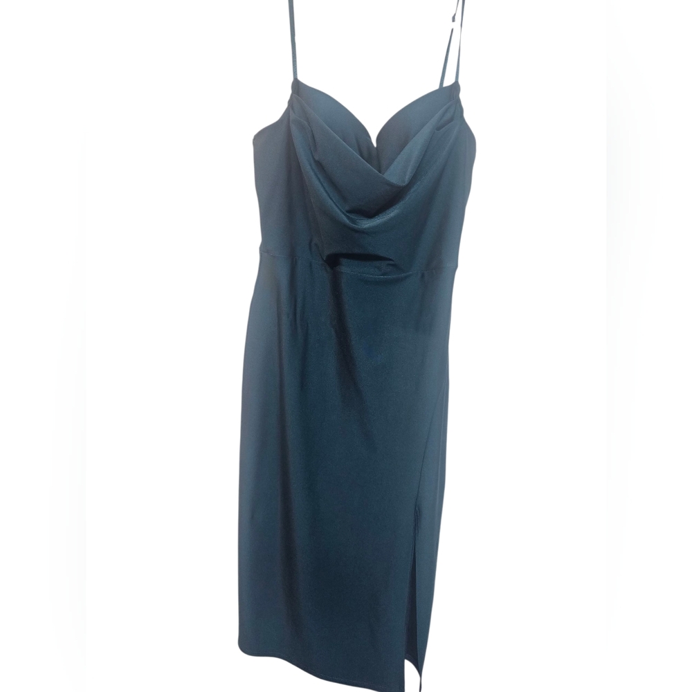 Elegant Teal Spaghetti Strap Dress, Brand New Esmerald Color